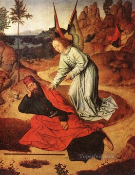 Dirk Bouts Painting - Prophet Elijah In The Desert Netherlandish Dirk Bouts